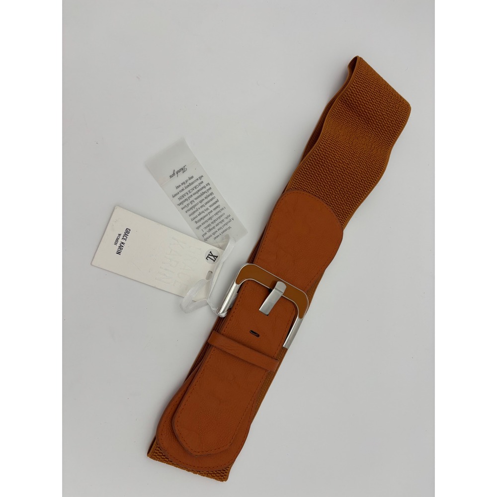 GRACE KARIN Wide Orange Belt Accessory‎ Womens Elastic Stretch Big Buckle NEW XL - Picture 3 of 13